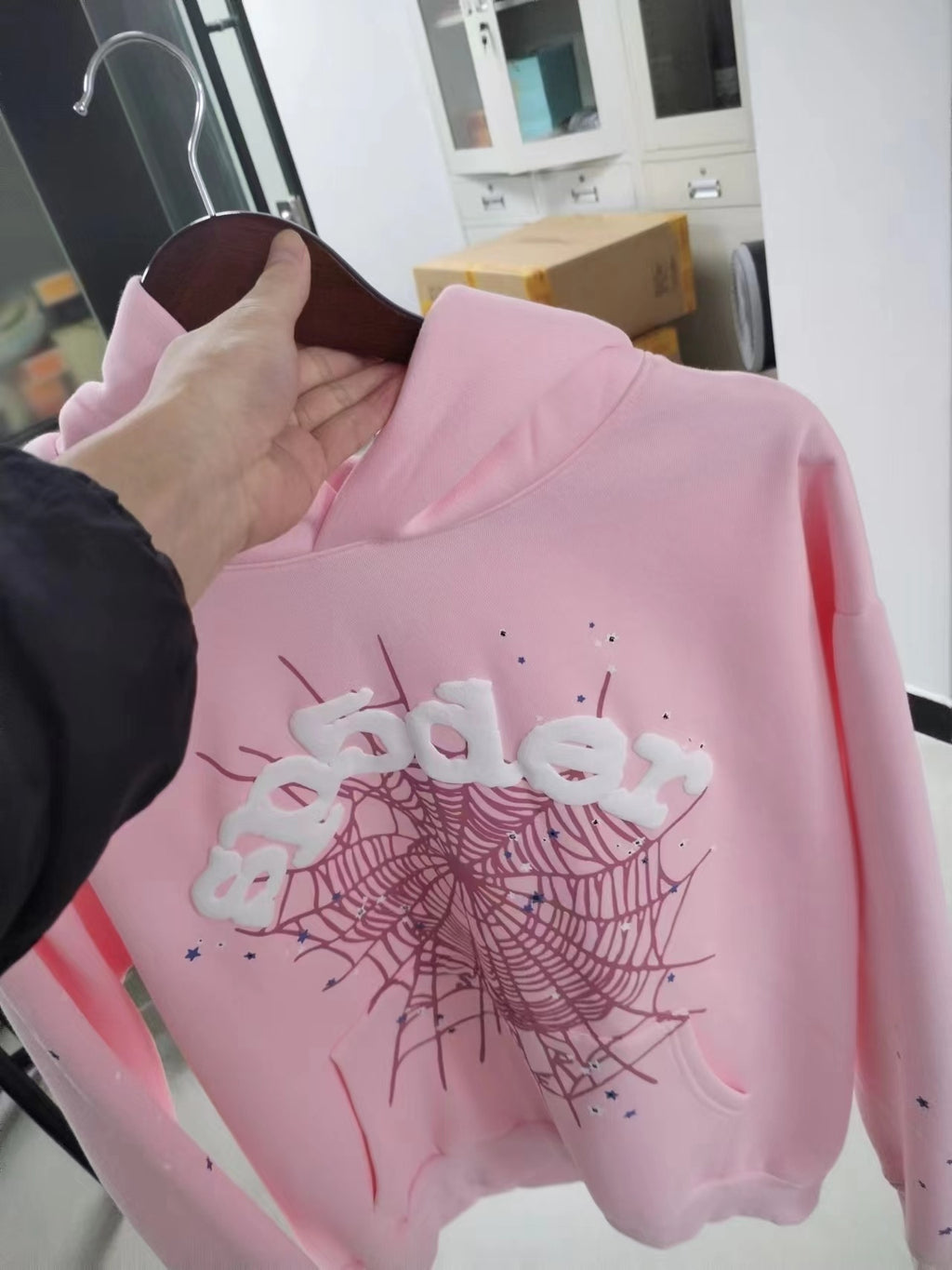 Sp5der OG Web Hoodie Pink